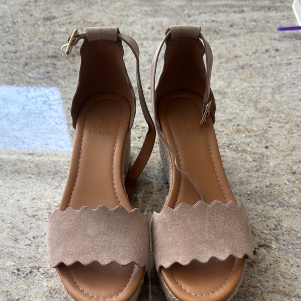 J. Crew Women's Tan Wedge Sandals